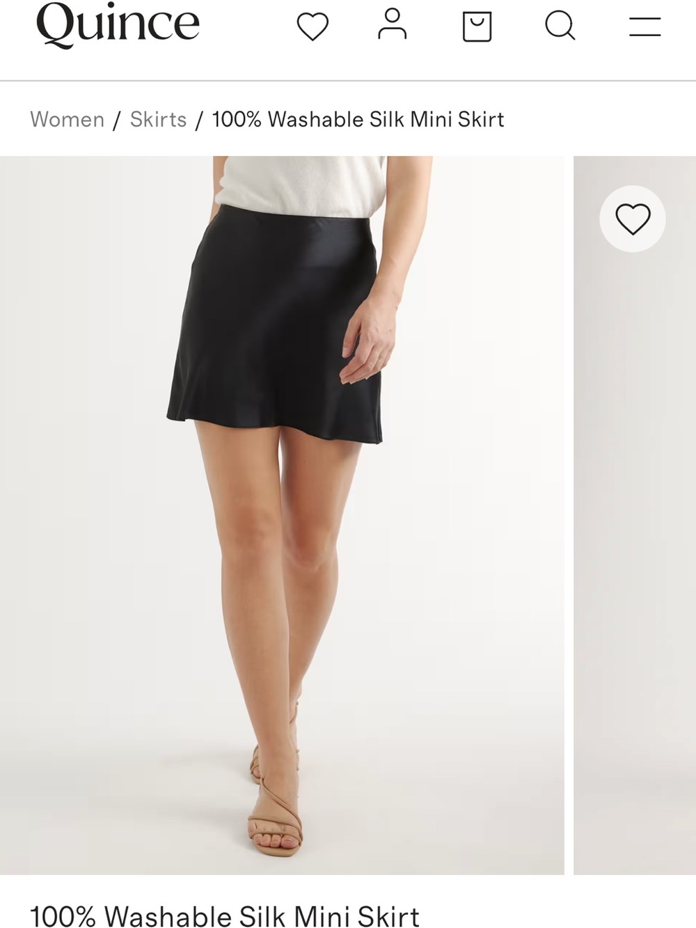 Quince Black Washable Silk Mini Skirt